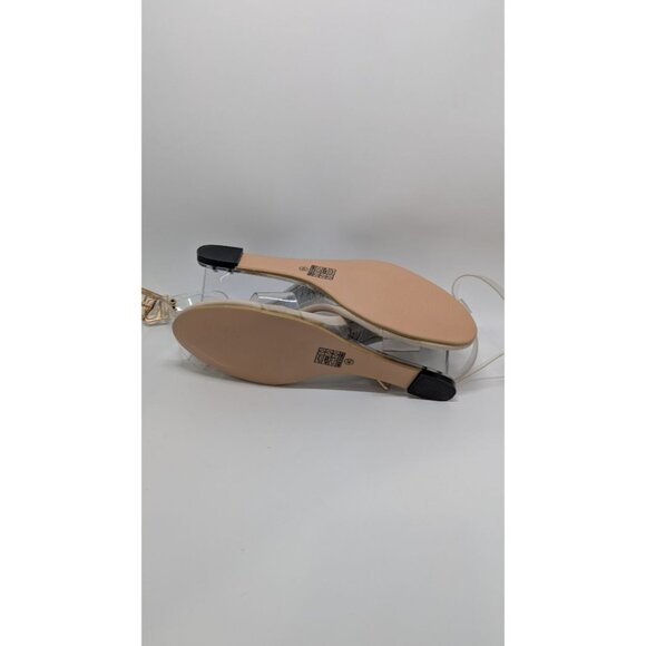 Jin Hui Qi Qi Nude/Clear Strappy Wedges - Picture 6 of 6